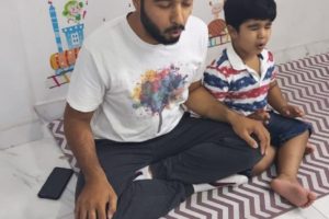 Yoga session by Avikaar’s father