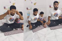 Yoga session by Avikaar’s father