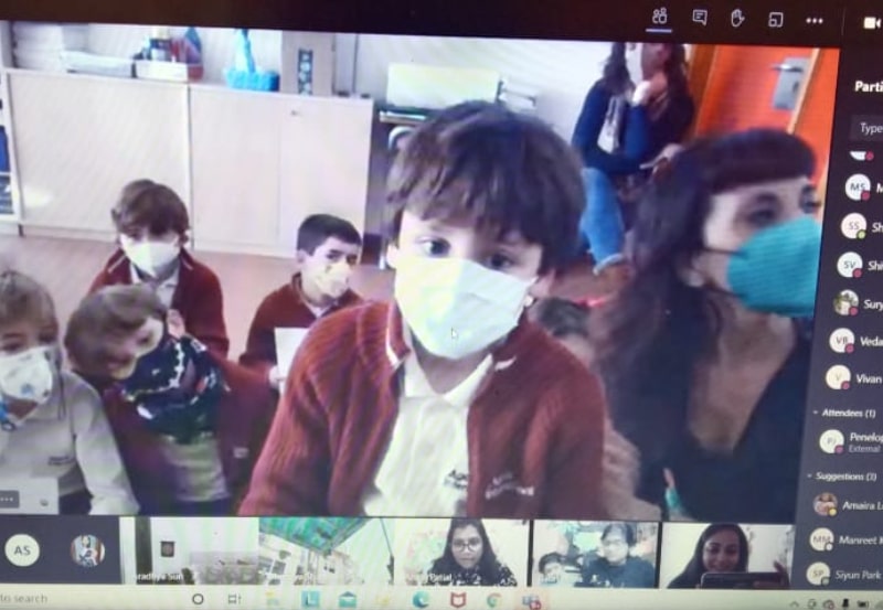 Virtual global connection with kids in Spain